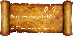 Osztrovszky István névjegykártya