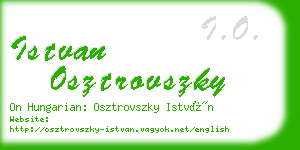 istvan osztrovszky business card